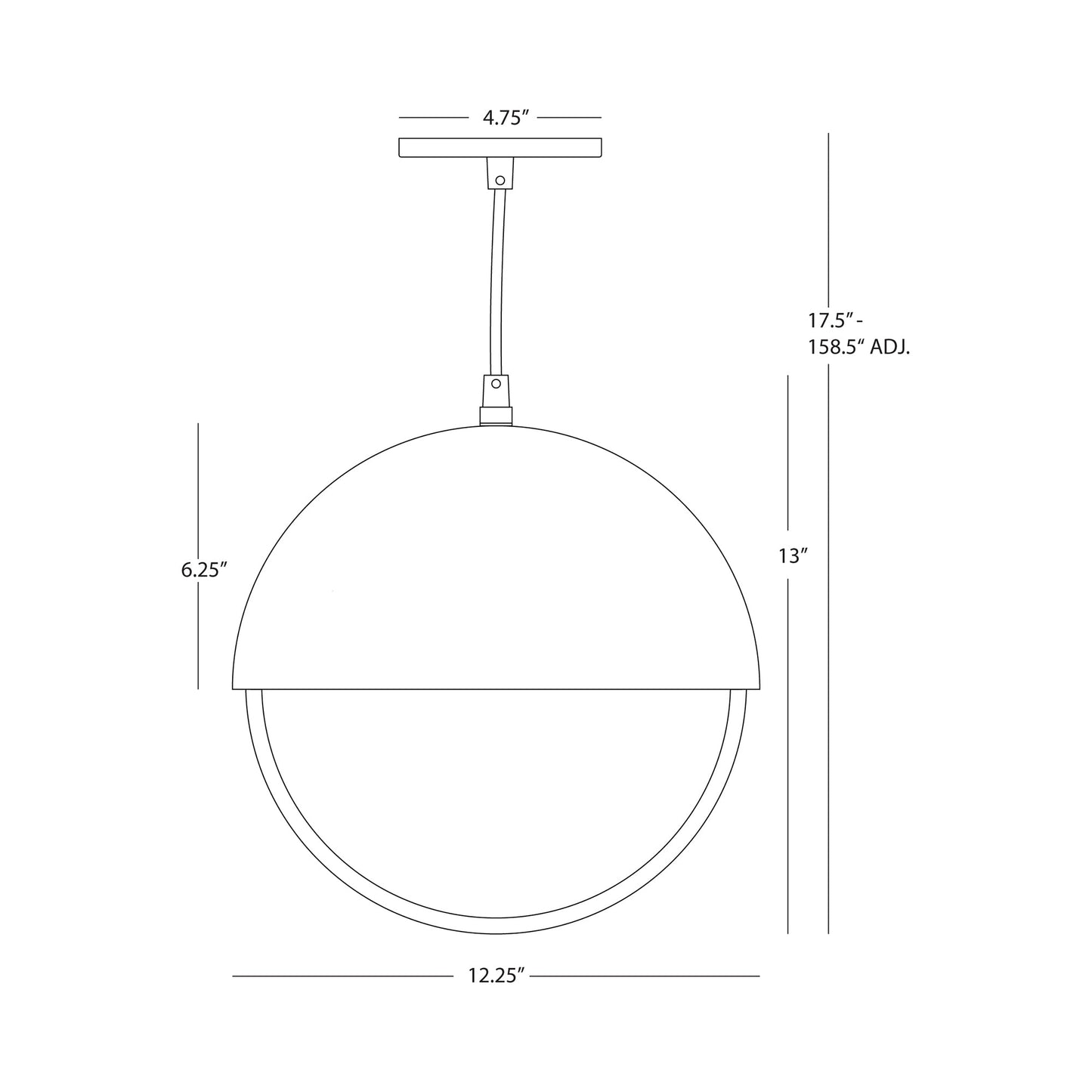 Mavisten Edition Copernica Pendant Light - line drawing.