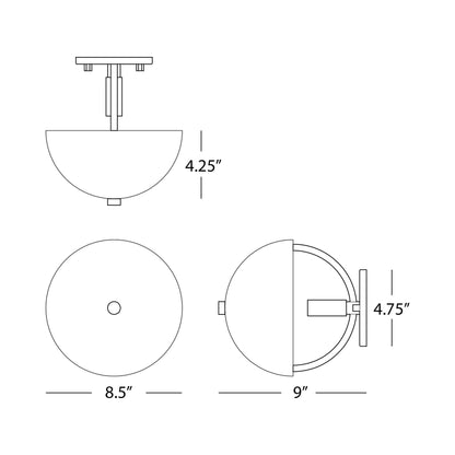 Mavisten Edition Copernica Wall Light - line drawing.