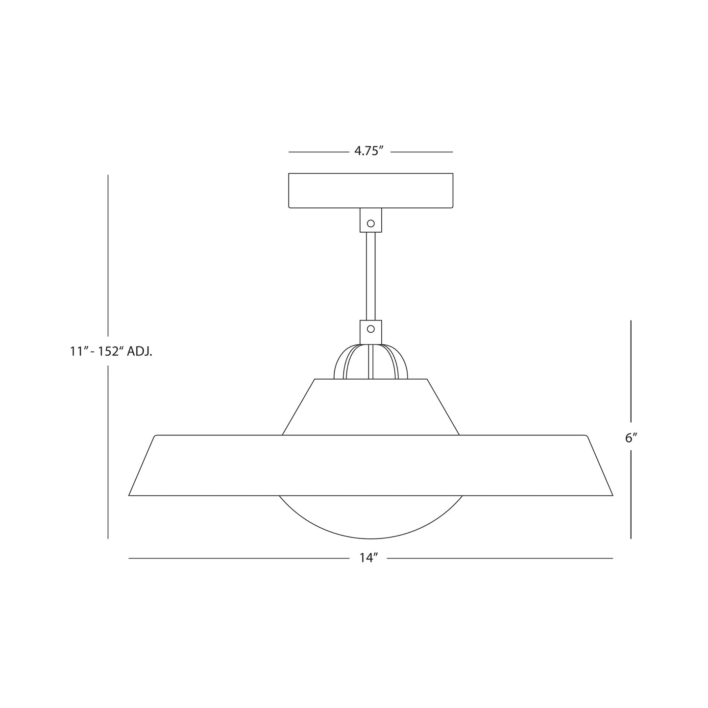 Mavisten Edition Far Pendant Light - line drawing.