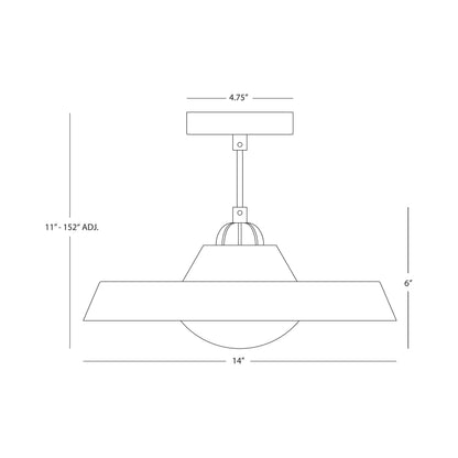 Mavisten Edition Far Pendant Light - line drawing.