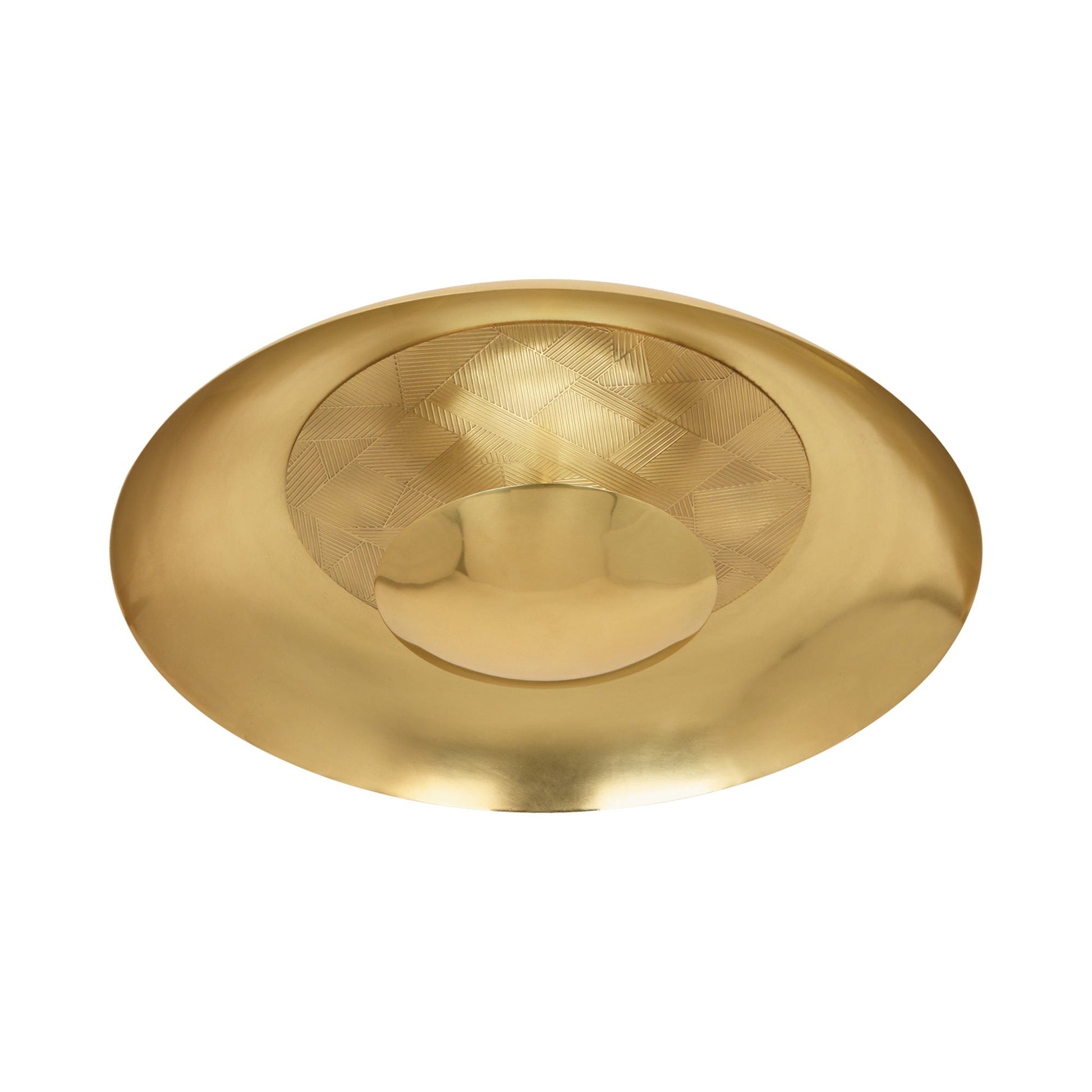 Michael Berman Brut 626 Flush Mount Ceiling Light in Modern Brass.