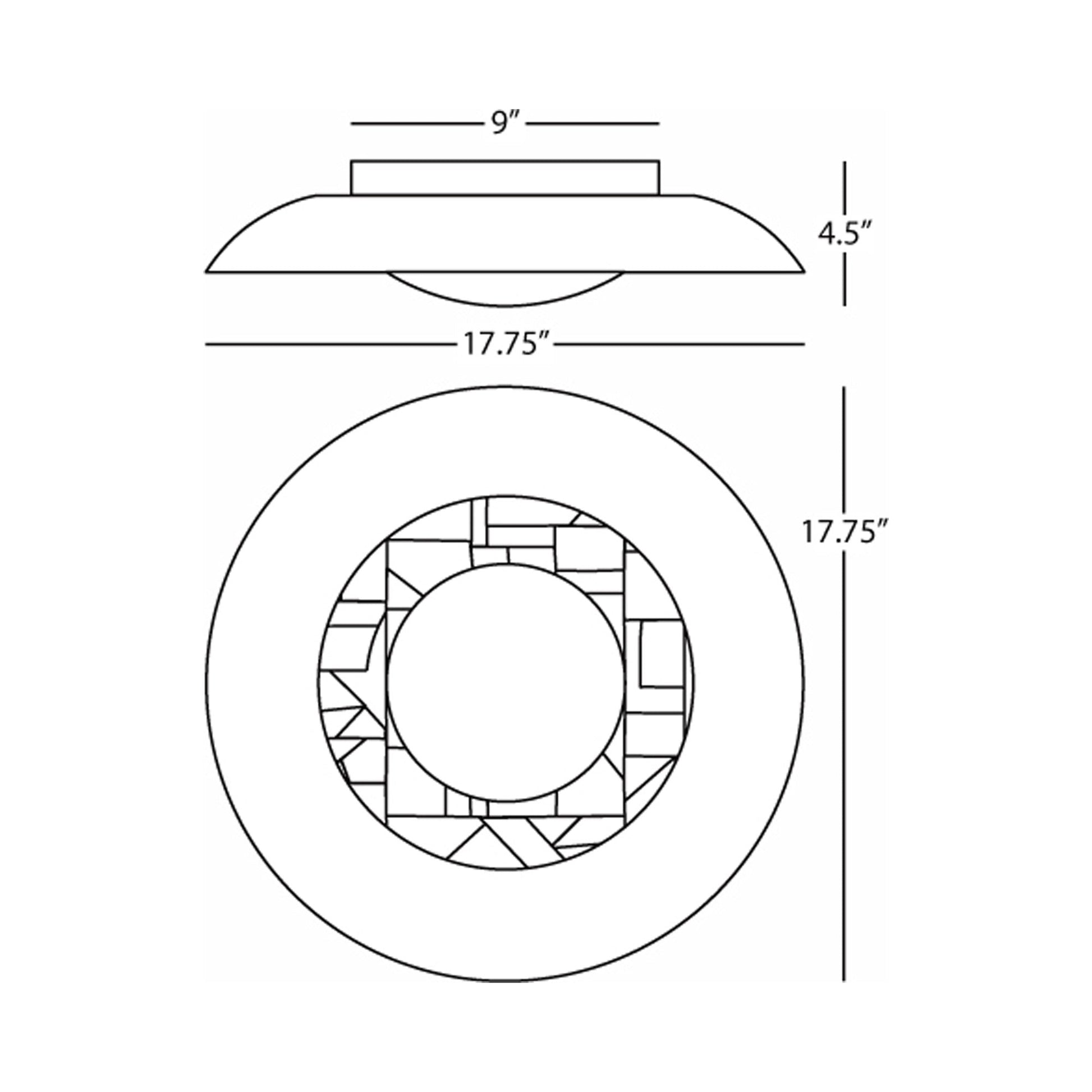 Michael Berman Brut 626 Flush Mount Ceiling Light - line drawing.