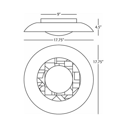 Michael Berman Brut 626 Flush Mount Ceiling Light - line drawing.