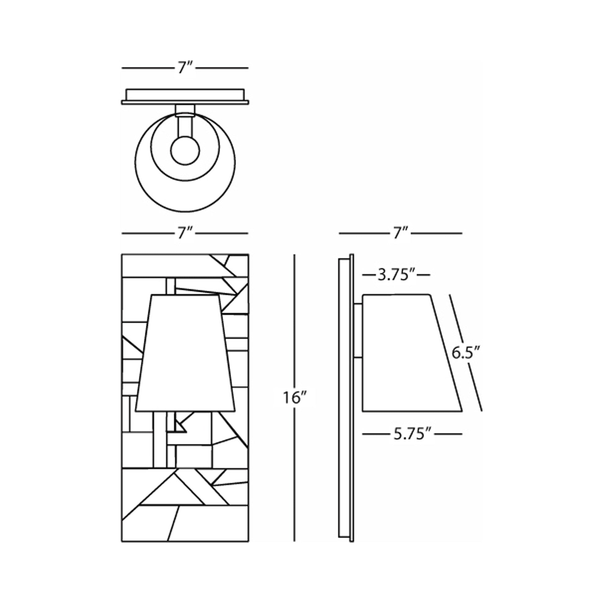 Michael Berman Brut Outdoor Wall Light - line drawing.
