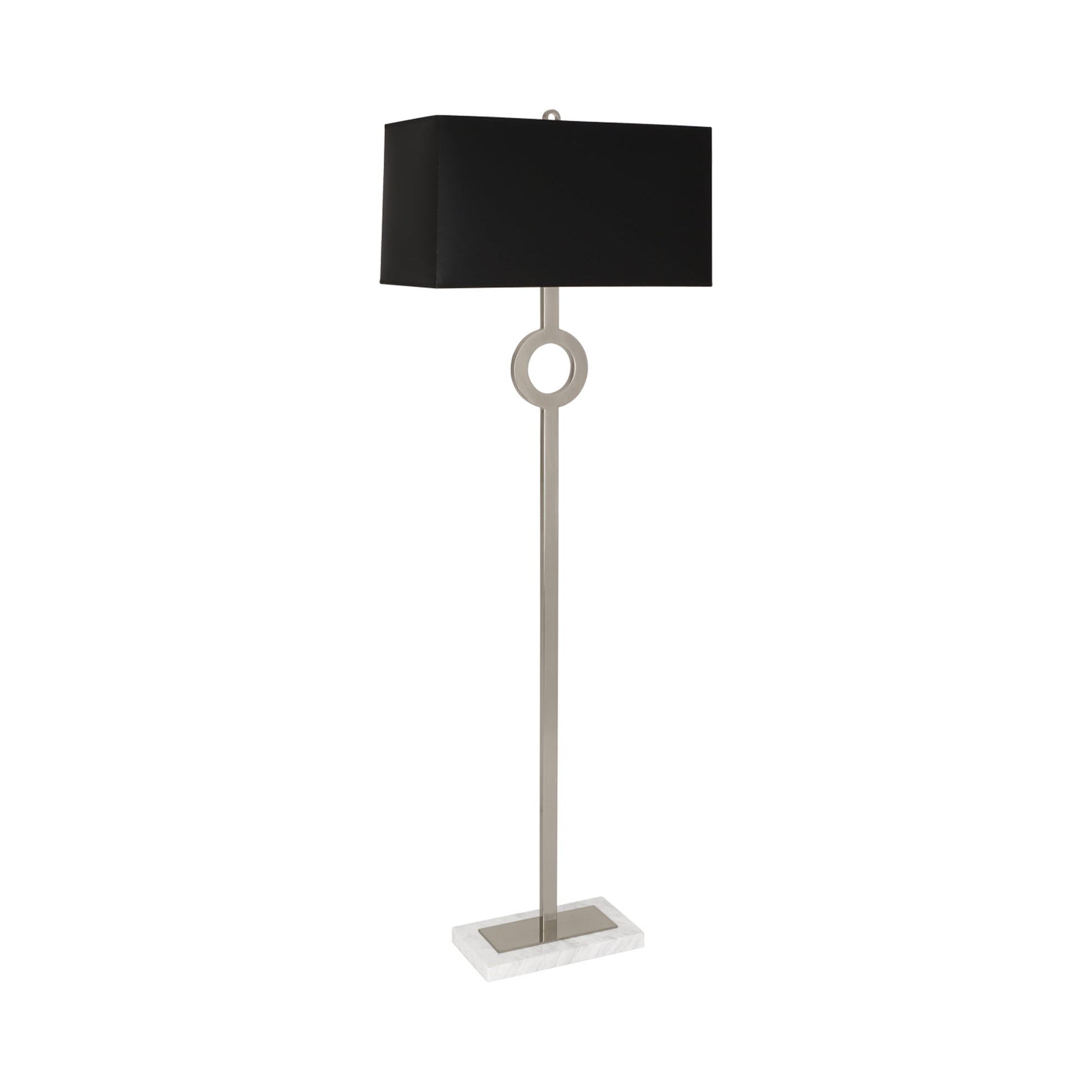 Oculus Floor Lamp in Antique Silver/Black.