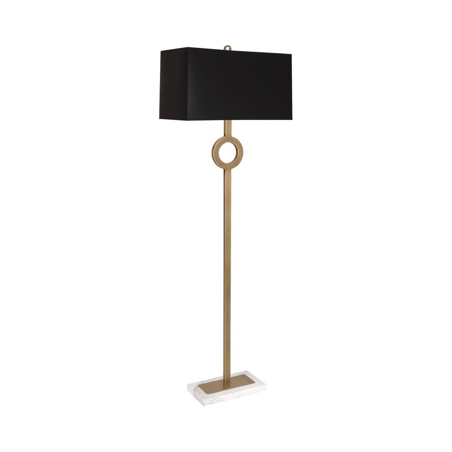 Oculus Floor Lamp in Warm Brass/Black.