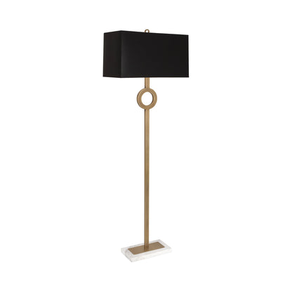 Oculus Floor Lamp in Warm Brass/Black.