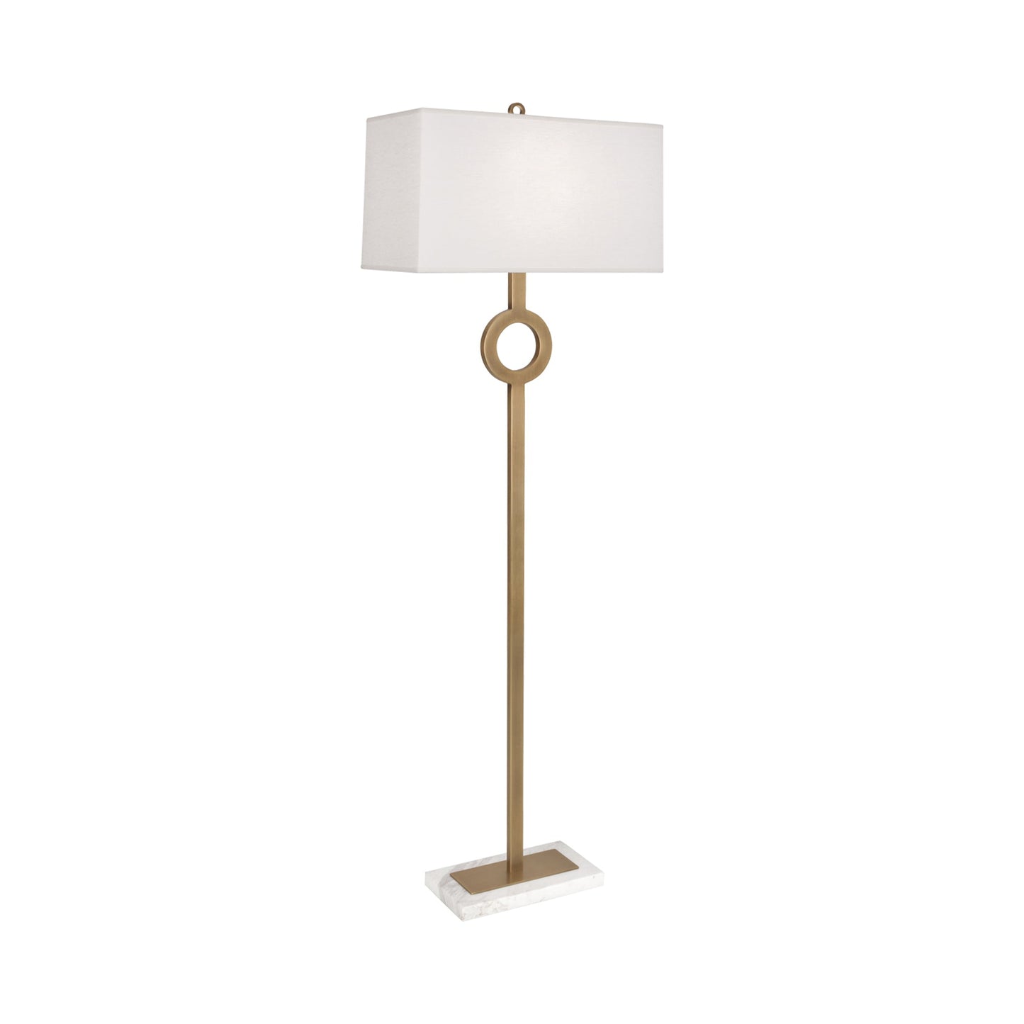 Oculus Floor Lamp in Warm Brass/Oyster.