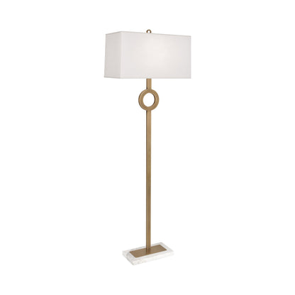 Oculus Floor Lamp in Warm Brass/Oyster.