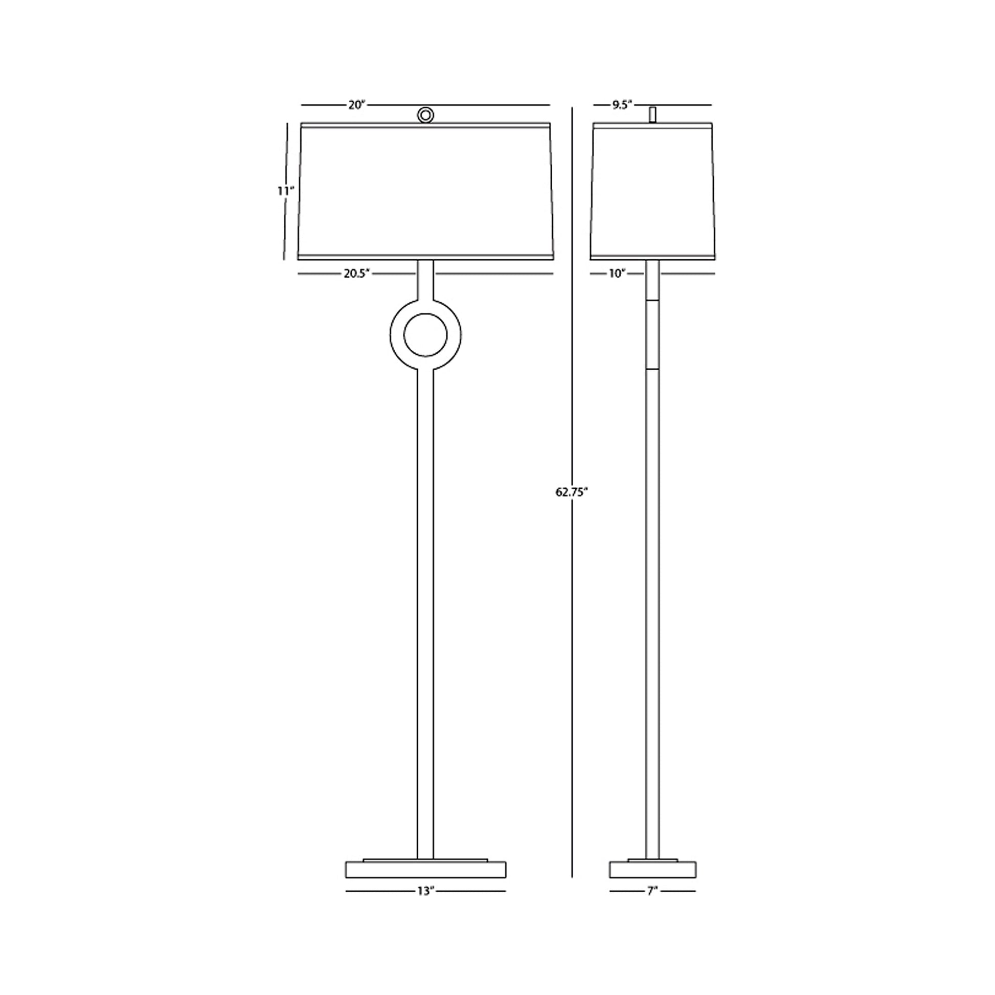 Oculus Floor Lamp - line drawing.