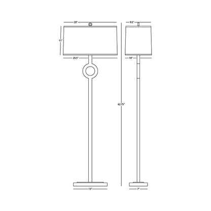 Oculus Floor Lamp - line drawing.