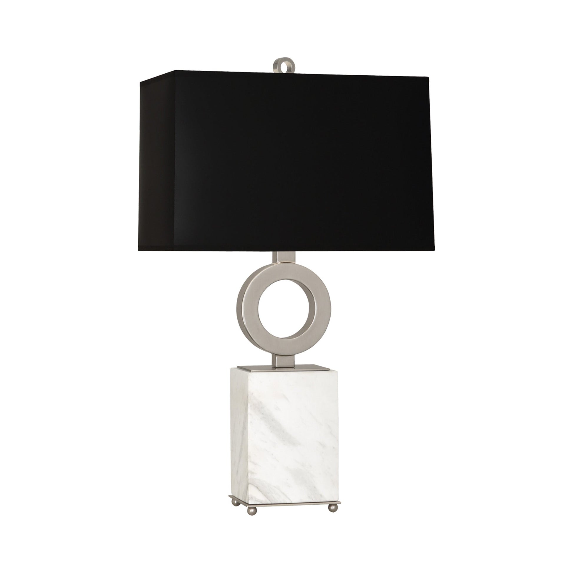 Oculus Table Lamp in Antique Silver/Black.