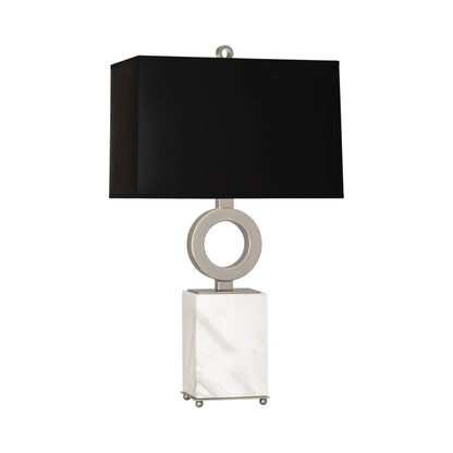Oculus Table Lamp in Antique Silver/Black.