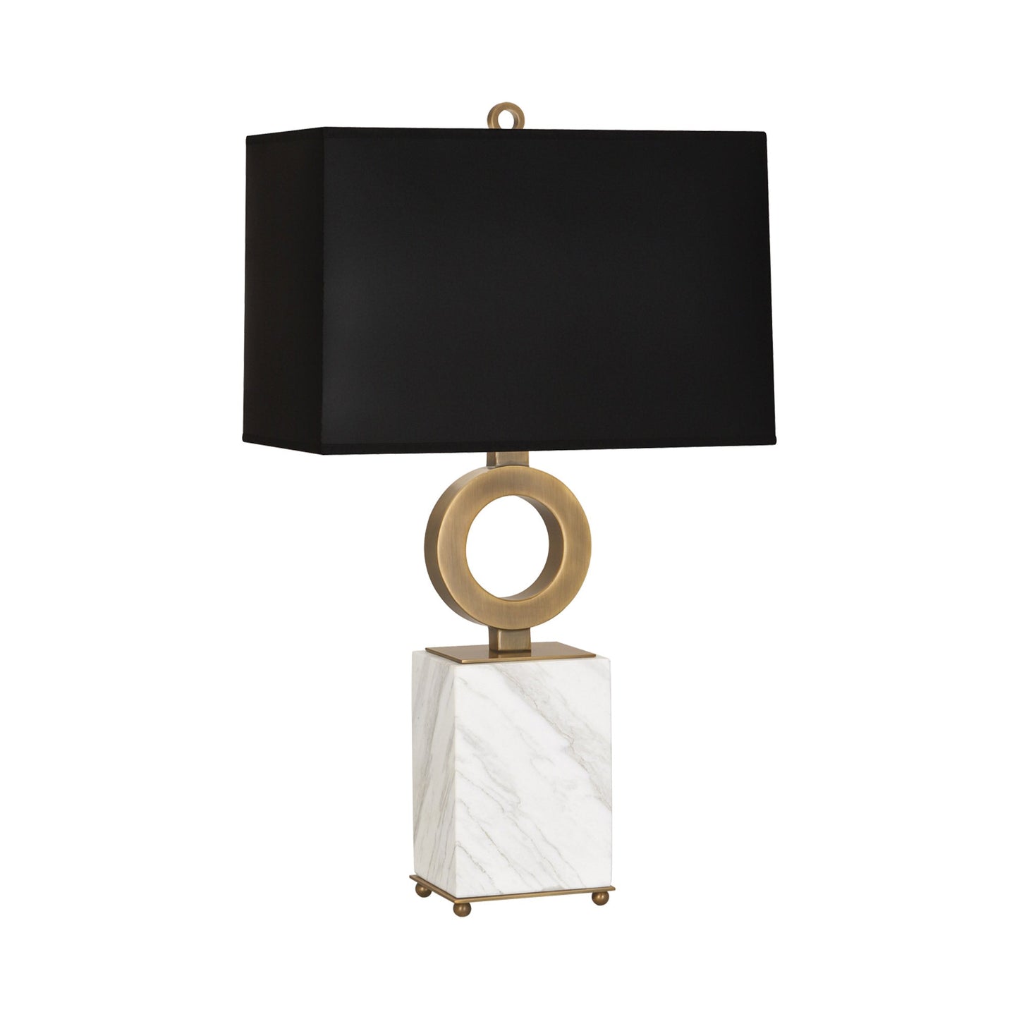 Oculus Table Lamp in Warm Brass/Black.