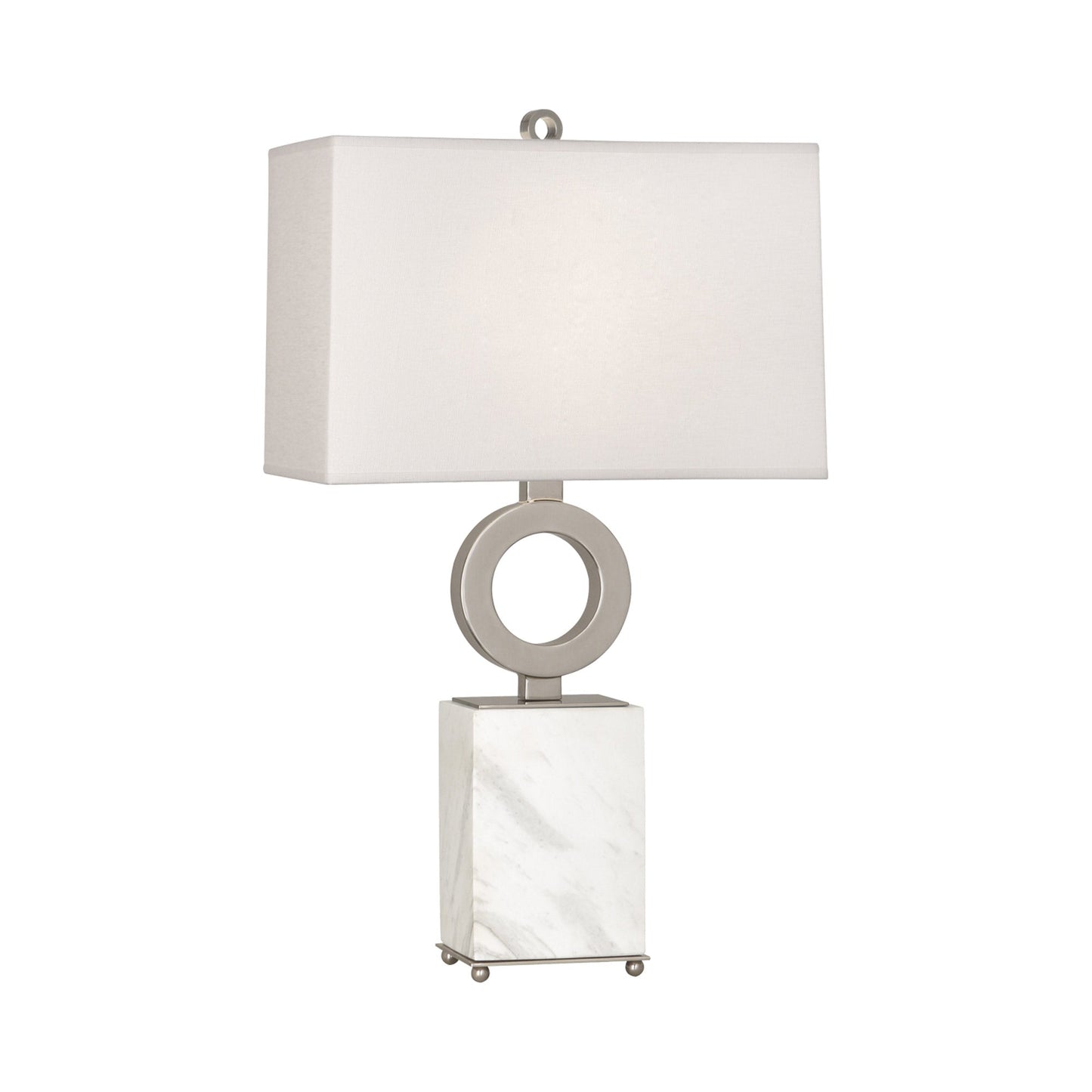 Oculus Table Lamp in Antique Silver/Oyster.