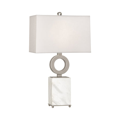 Oculus Table Lamp in Antique Silver/Oyster.