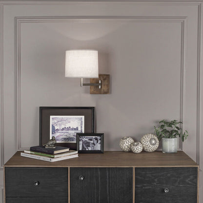 Oliver Swing Arm Wall Light in living room.