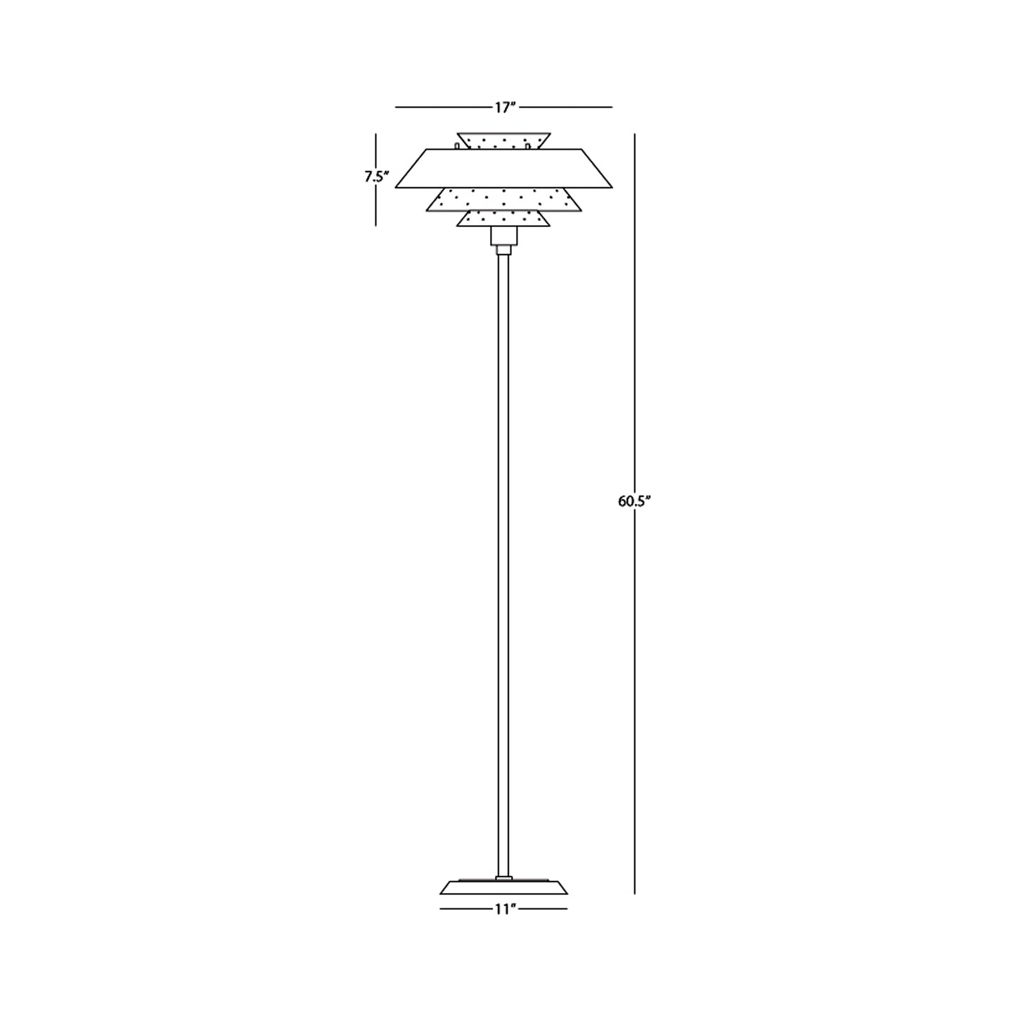 Pierce Floor Lamp - line drawing.