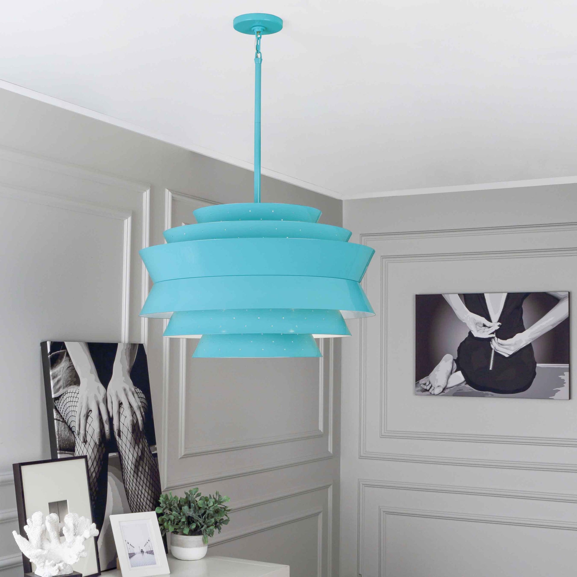 Pierce Large Pendant Light in living room.