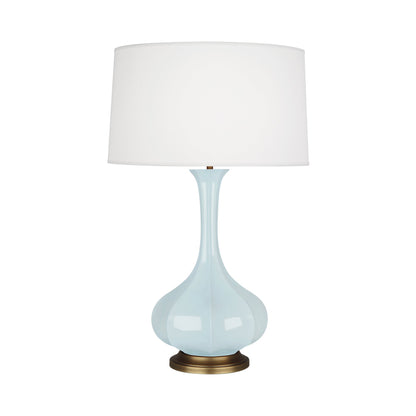 Pike Table Lamp in Baby Blue/Aged Brass.