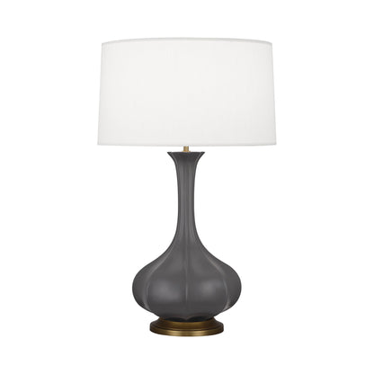Pike Table Lamp in Matte Ash/Aged Brass.