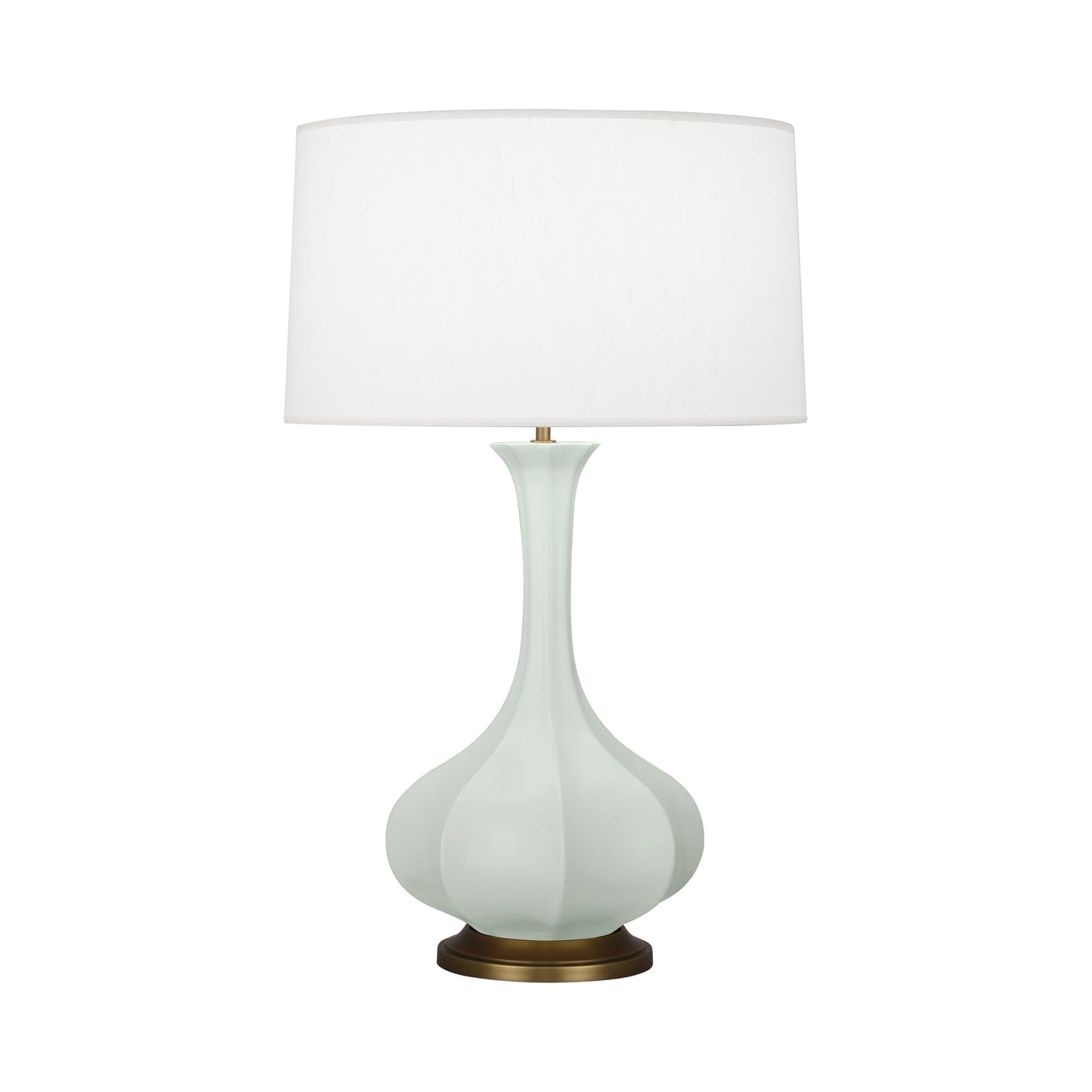 Pike Table Lamp in Matte Celadon/Aged Brass.