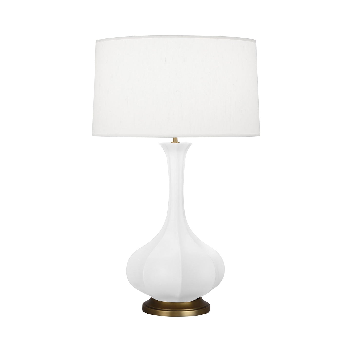 Pike Table Lamp in Matte Daisy/Aged Brass.