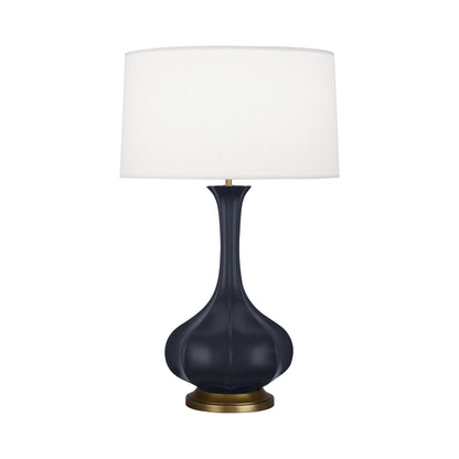 Pike Table Lamp in Matte Midnight Blue/Aged Brass.