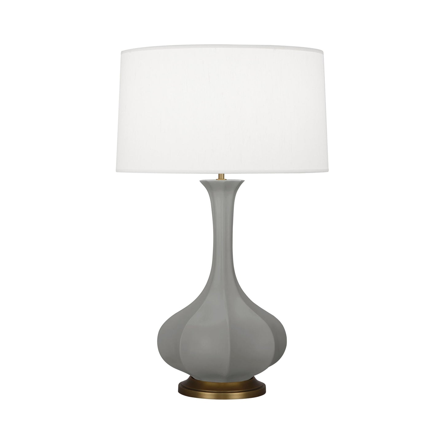 Pike Table Lamp in Matte Smoky Taupe/Aged Brass.