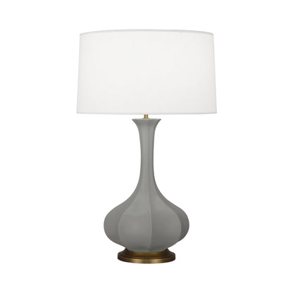 Pike Table Lamp in Matte Smoky Taupe/Aged Brass.