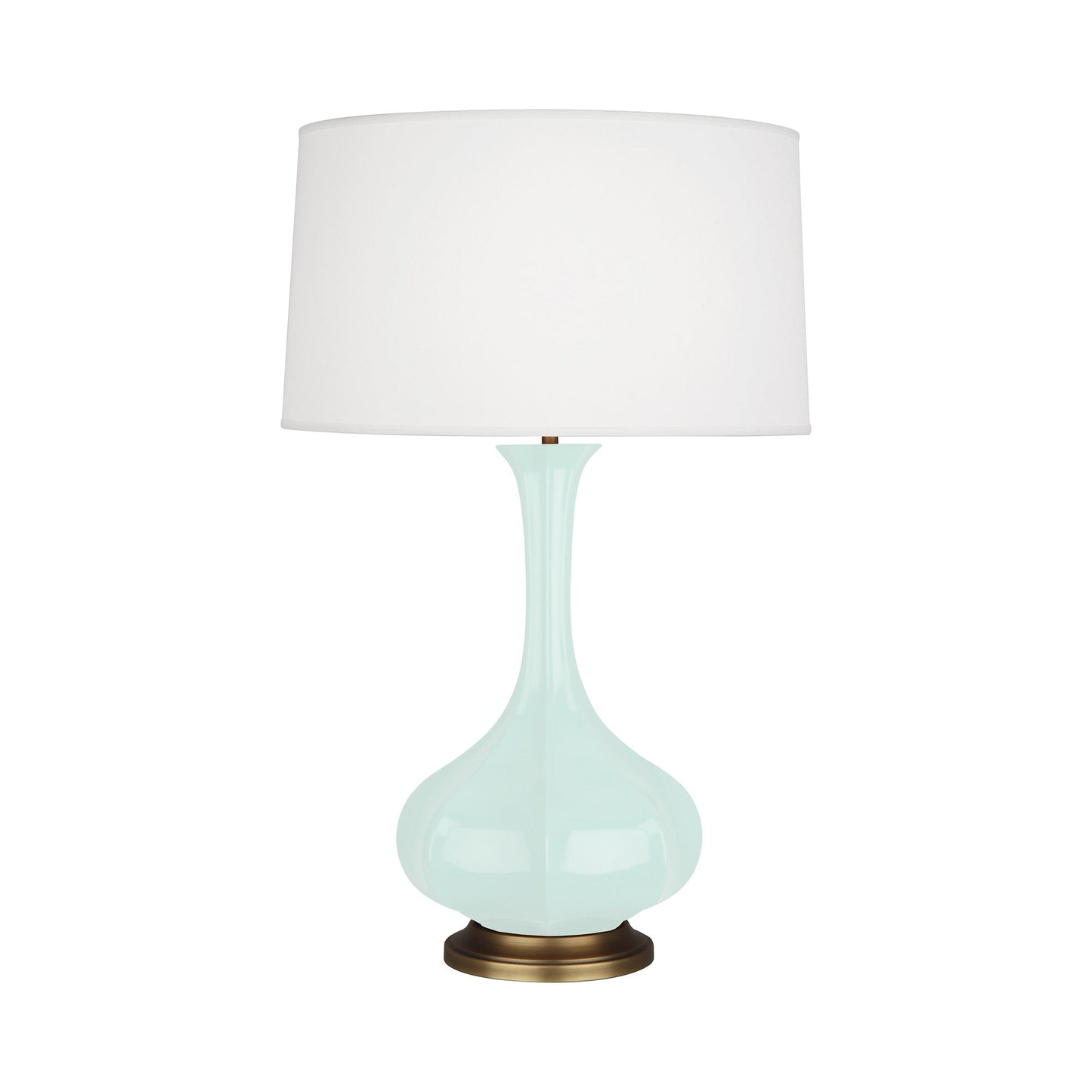 Pike Table Lamp in Mint/Aged Brass.