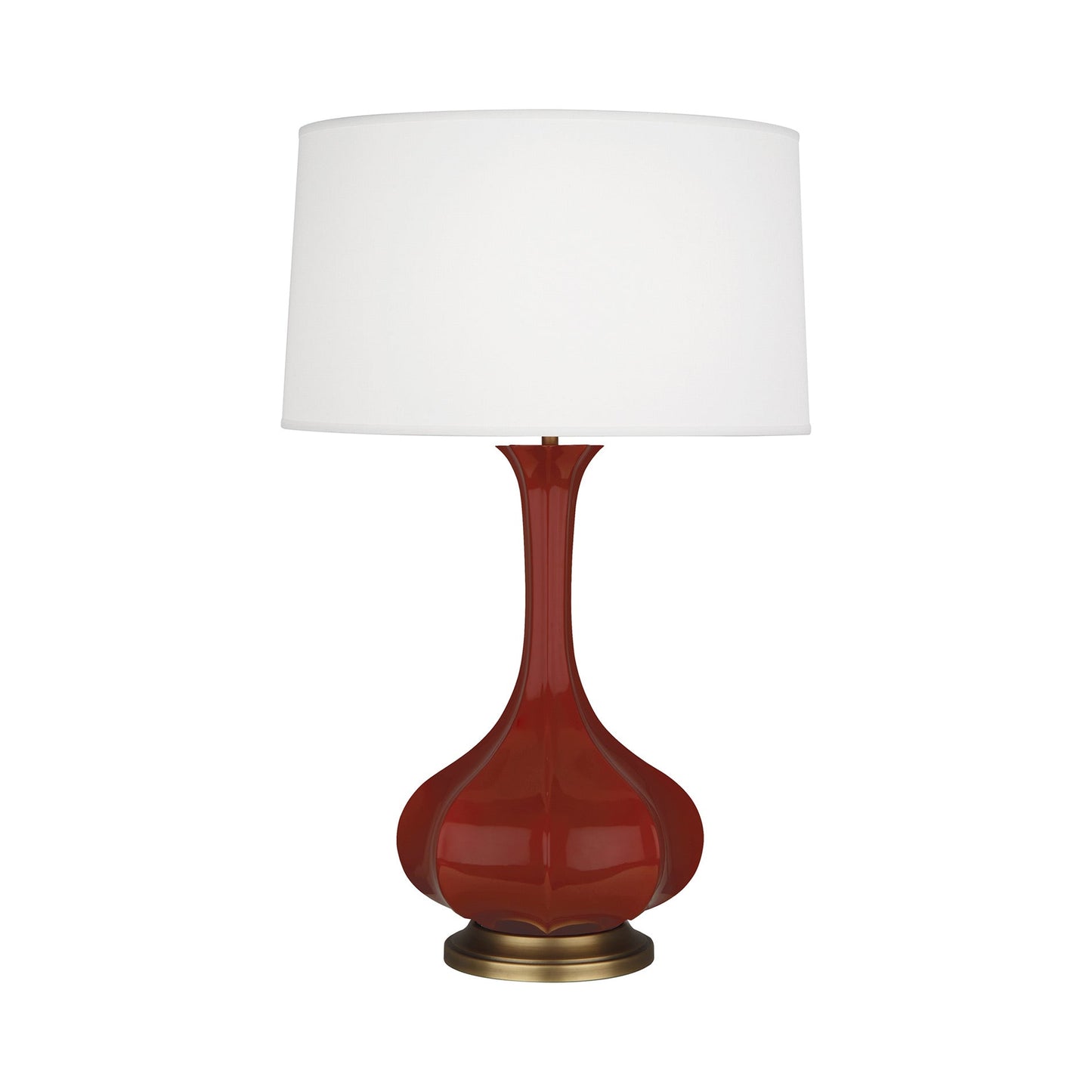 Pike Table Lamp in Oxblood/Aged Brass.