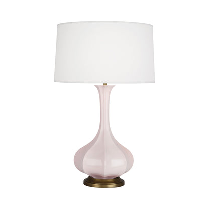Pike Table Lamp in Rose Water/Aged Brass.