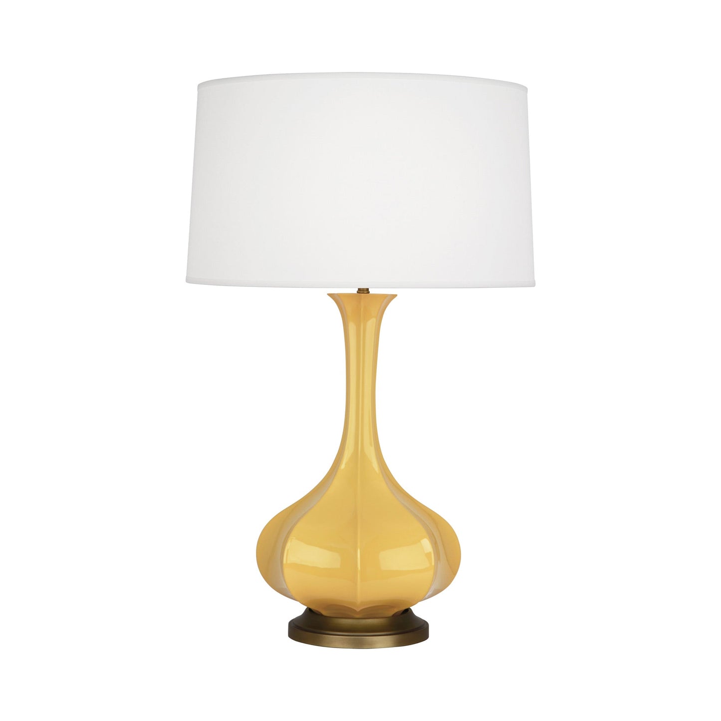 Pike Table Lamp in Sunset Yellow/Aged Brass.