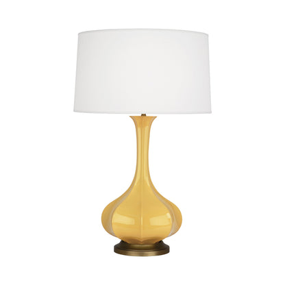 Pike Table Lamp in Sunset Yellow/Aged Brass.
