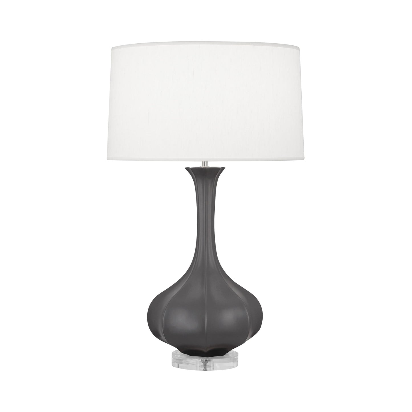 Pike Table Lamp in Matte Ash/Lucite.