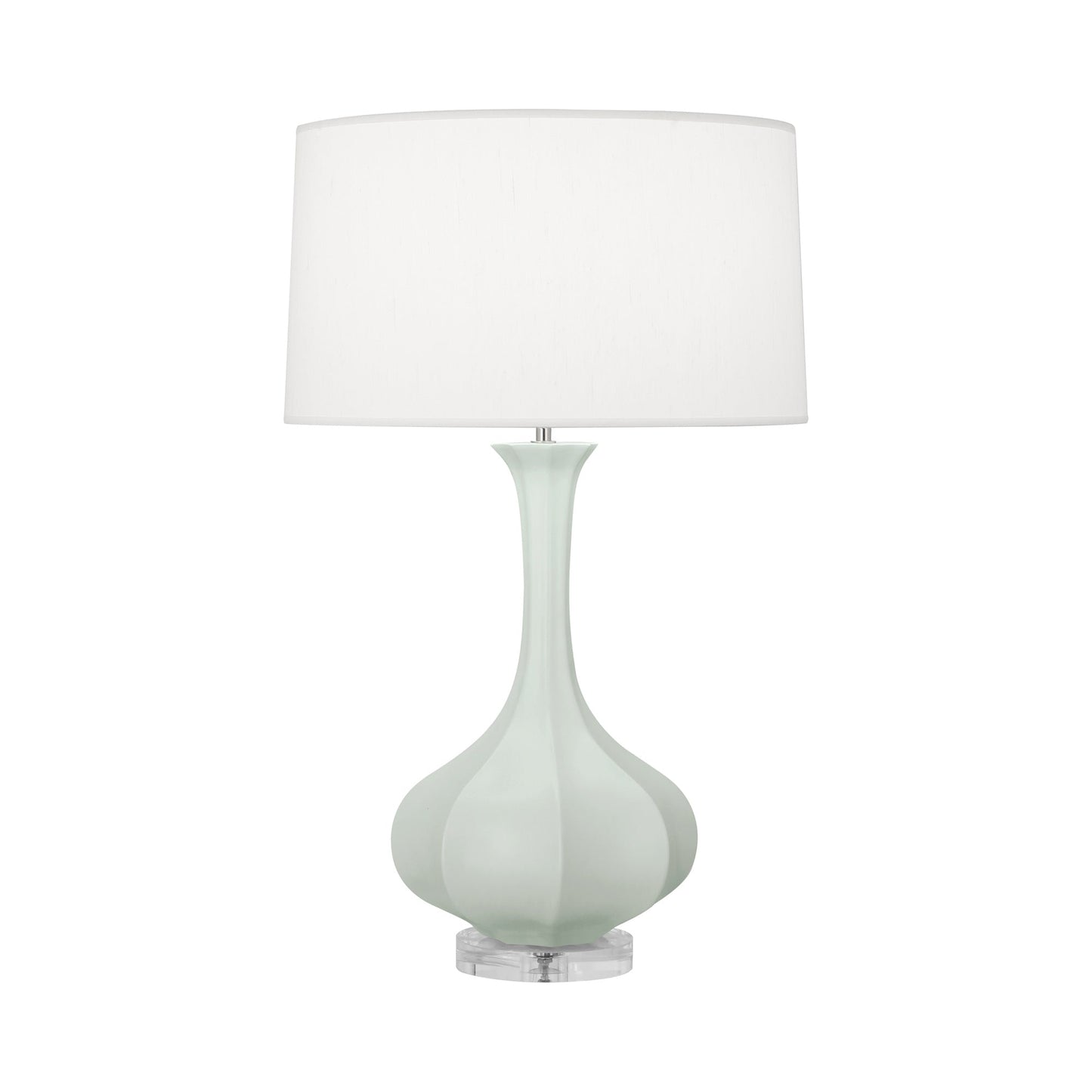 Pike Table Lamp in Matte Celadon/Lucite.