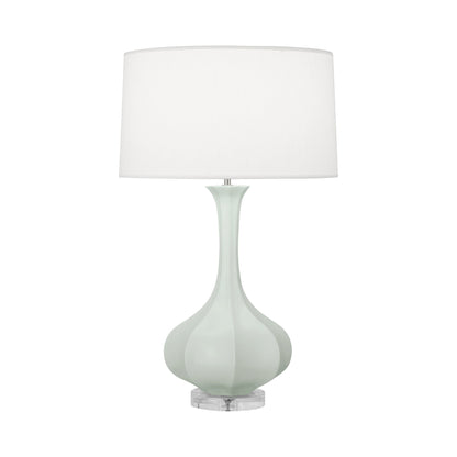Pike Table Lamp in Matte Celadon/Lucite.