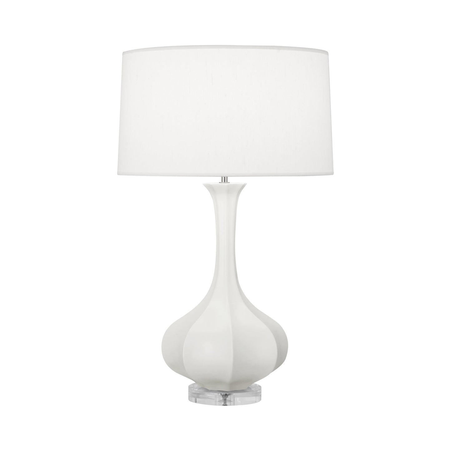Pike Table Lamp in Matte Lily/Lucite.