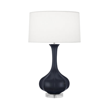 Pike Table Lamp in Matte Midnight Blue/Lucite.