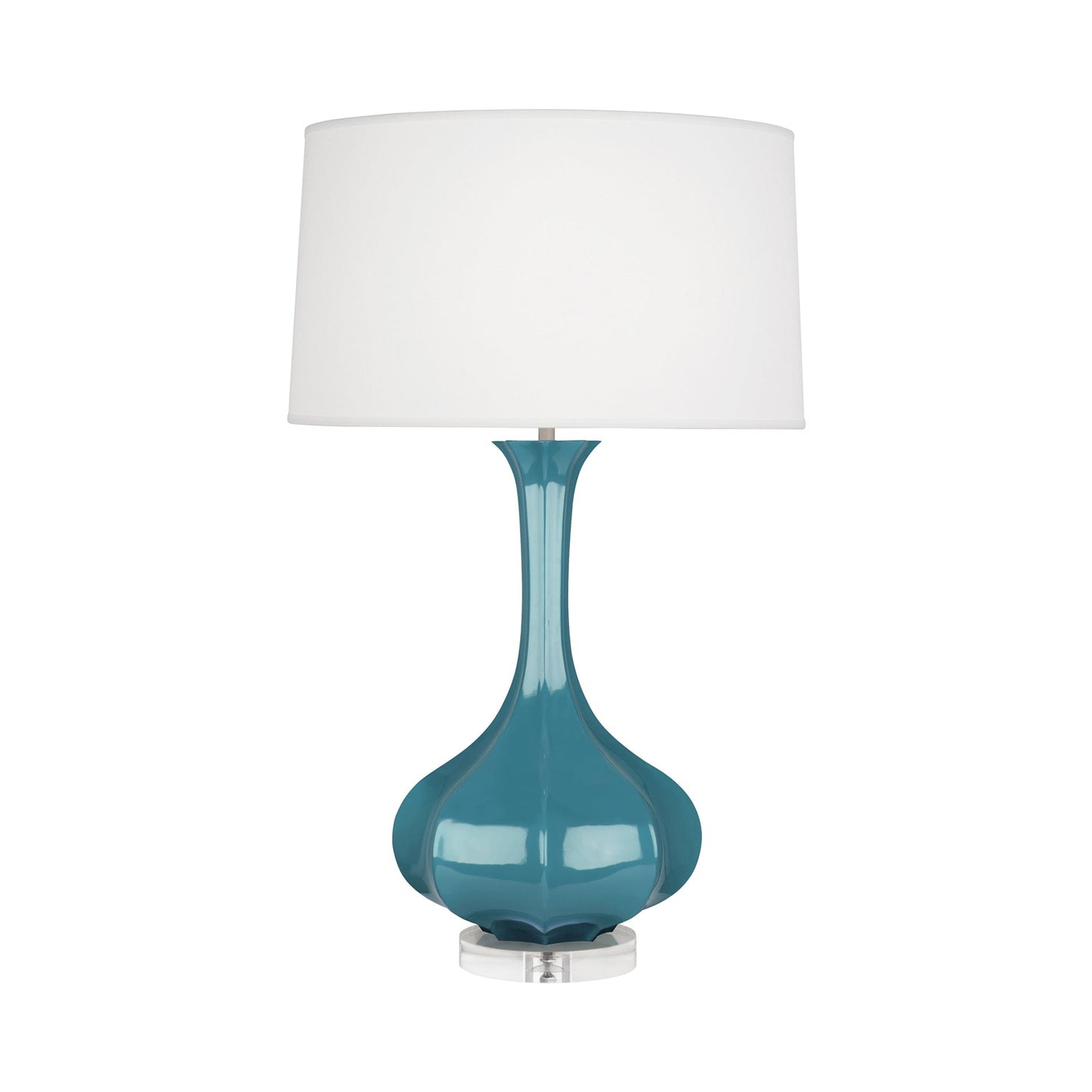 Pike Table Lamp in Steel Blue/Lucite.