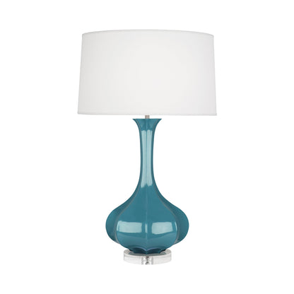 Pike Table Lamp in Steel Blue/Lucite.