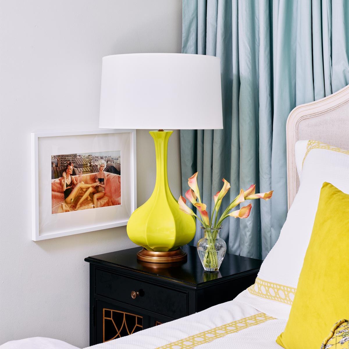 Pike Table Lamp in bedroom.