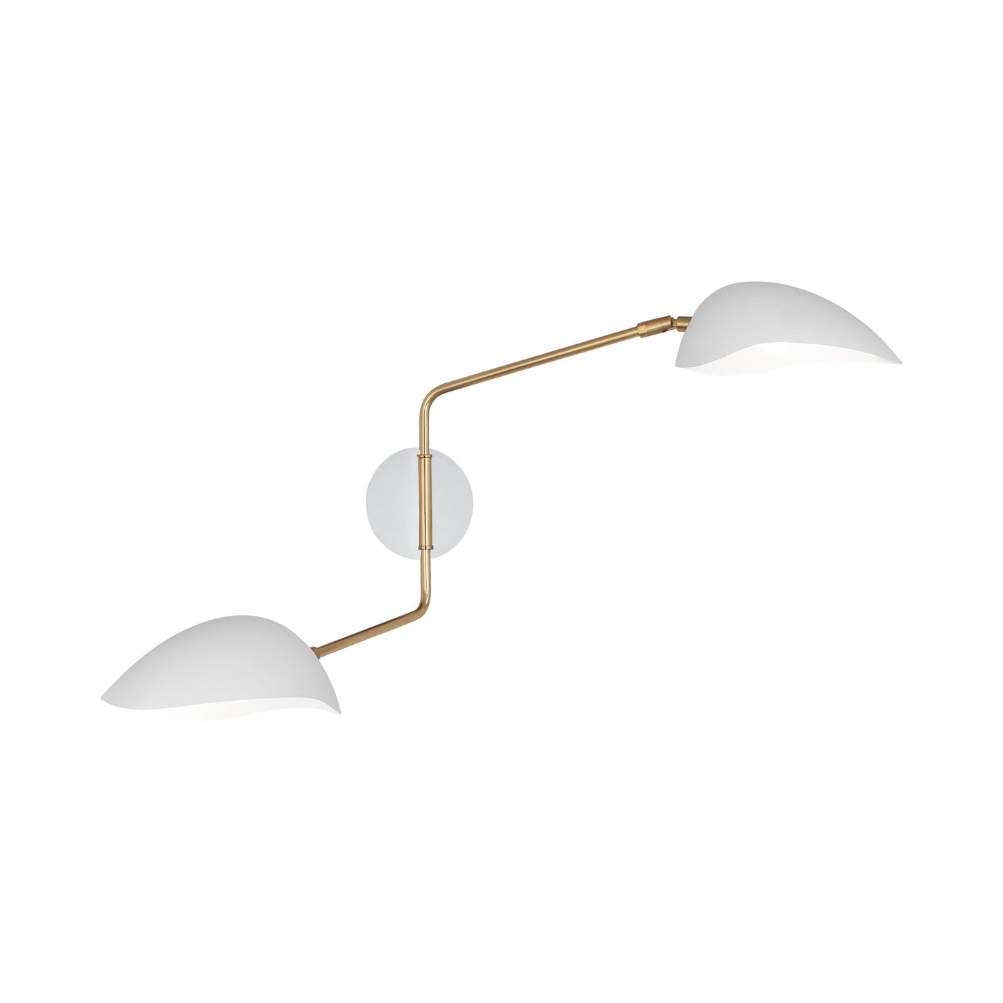 Racer Wall Light in Modern Brass/Satin White (2-Light).