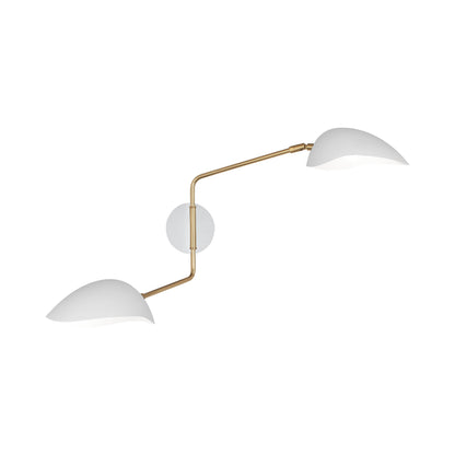 Racer Wall Light in Modern Brass/Satin White (2-Light).