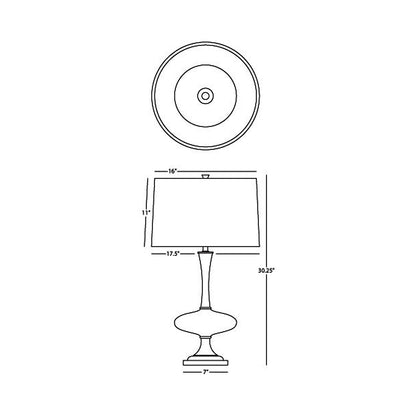 Raquel Table Lamp - line drawing.