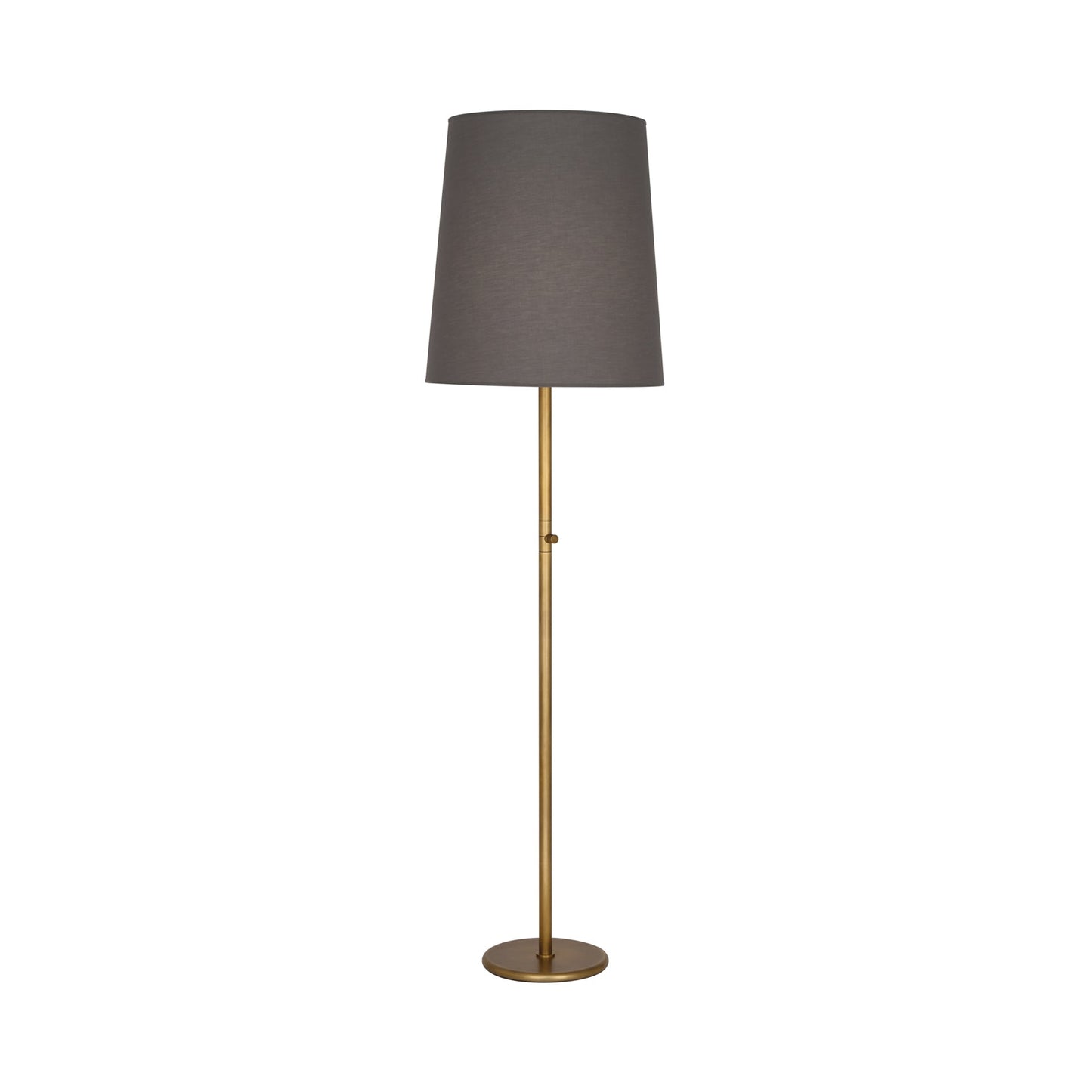 Rico Espinet Buster Floor Lamp in Aged Brass/Smoked Gray.
