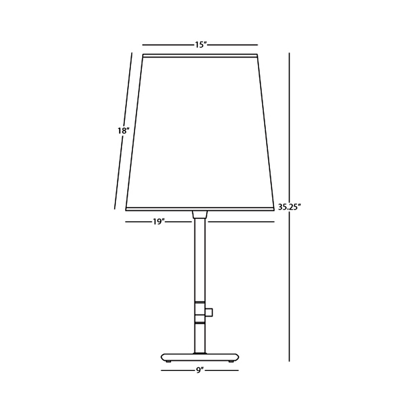 Rico Espinet Buster Table Lamp - line drawing.