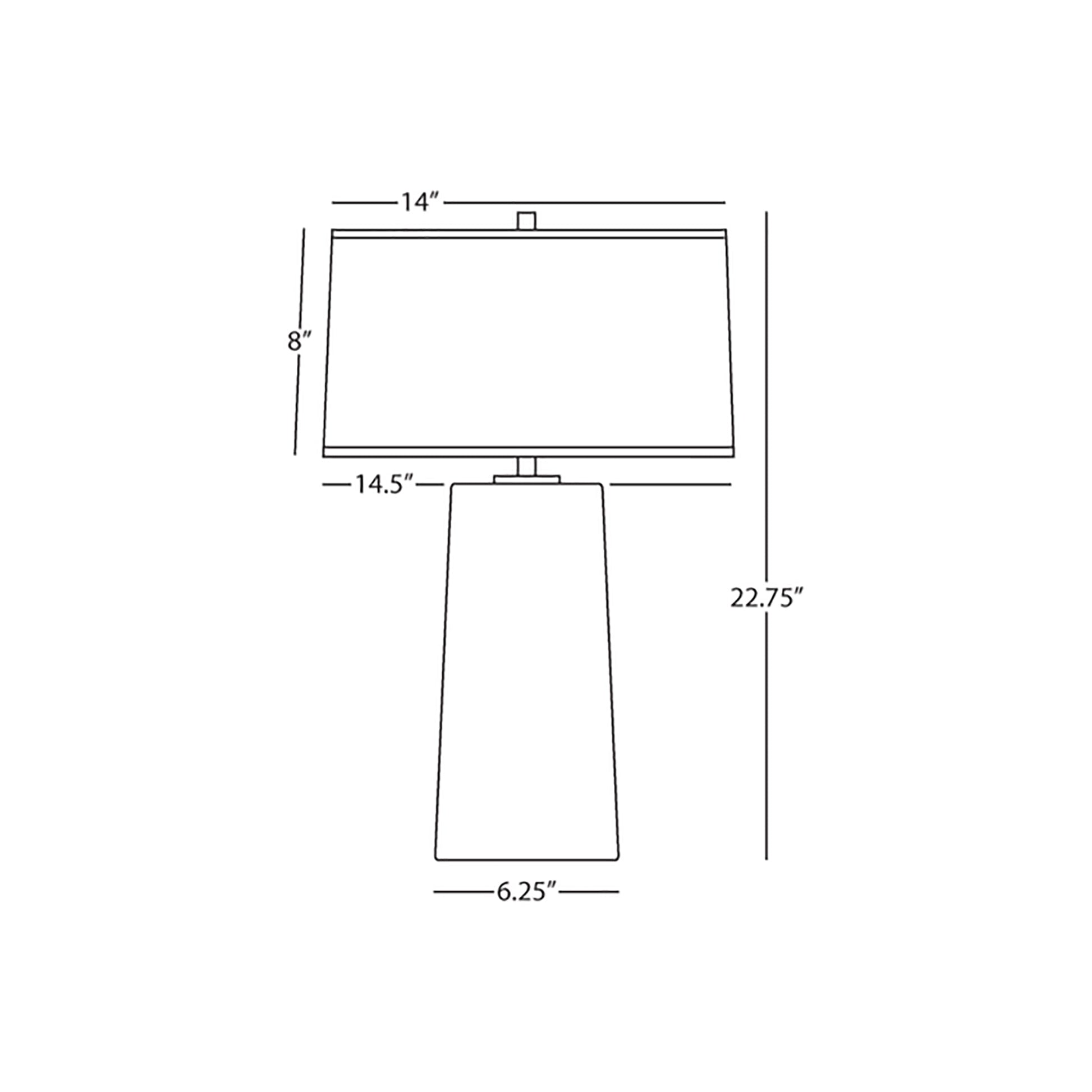 Rico Espinet Olinda Table Lamp - line drawing.