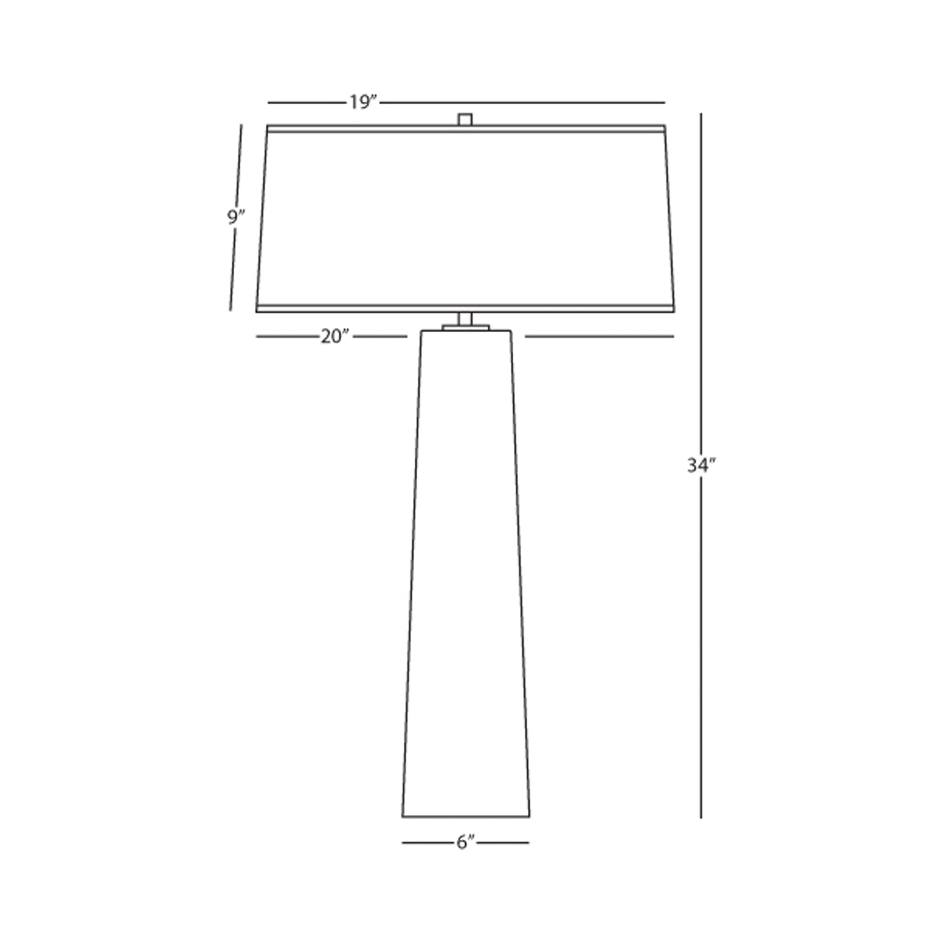 Rico Espinet Olinda Table Lamp - line drawing.